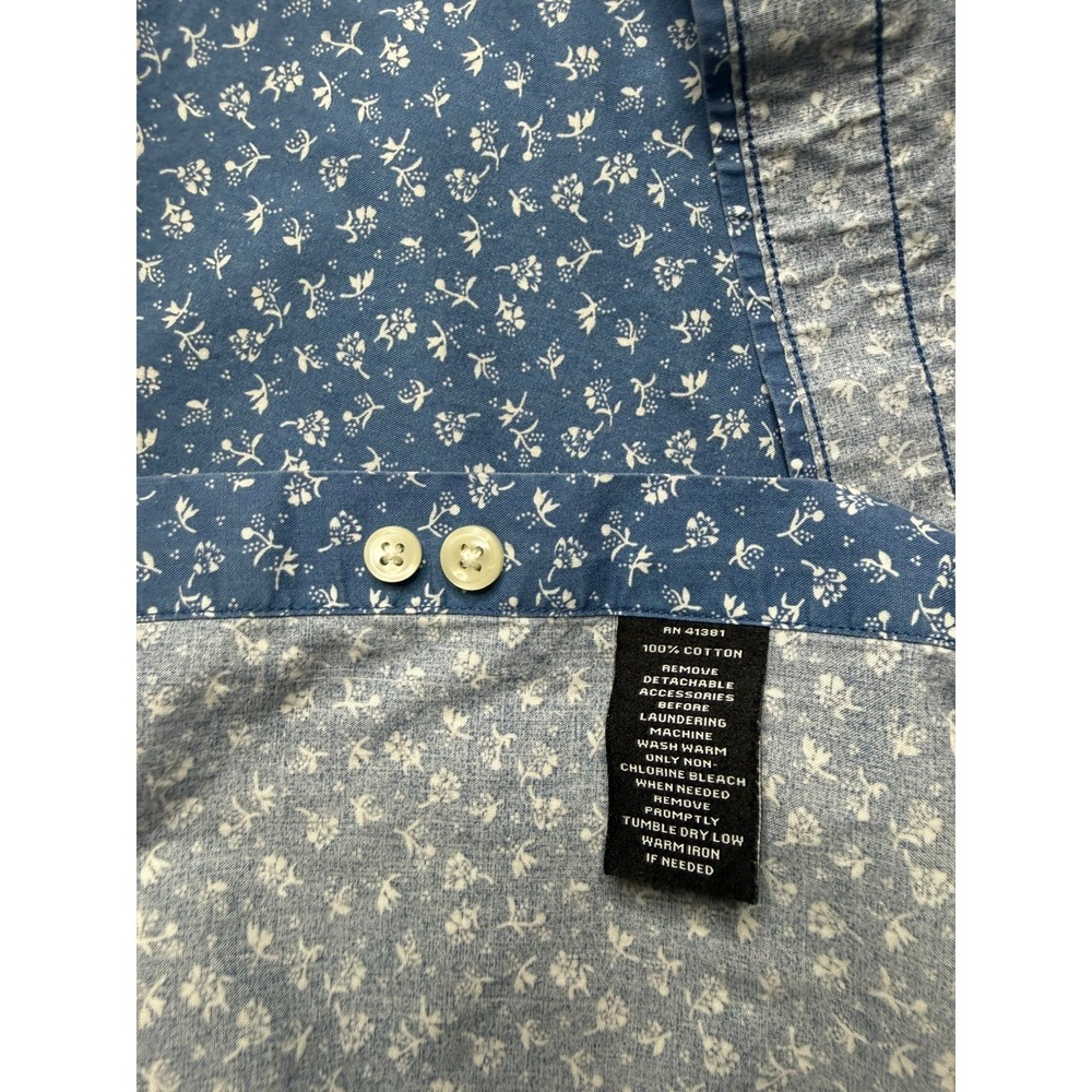 Lauren Ralph Lauren Black Label Button Down Mens 15.5 32/33 Slim Fit Blue Floral - Picture 5 of 10